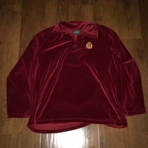 Red Ralph Lauren half zip crown shirt